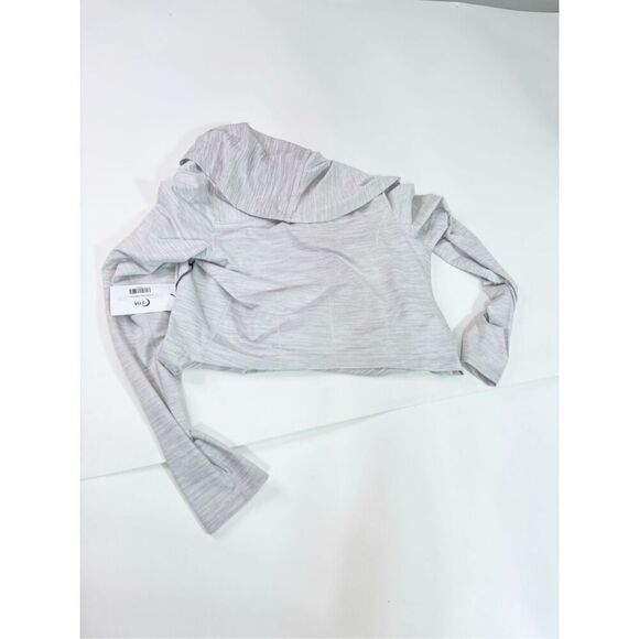 Zyia Active Top Womens XL Cream Haze Yoga Shawl Crossover Pullover Sweatshirt NW - Picture 4 of 7